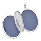 Sterling Silver Rhod-pltd Scroll Border 33mm Oval 4 Photo Family Locket