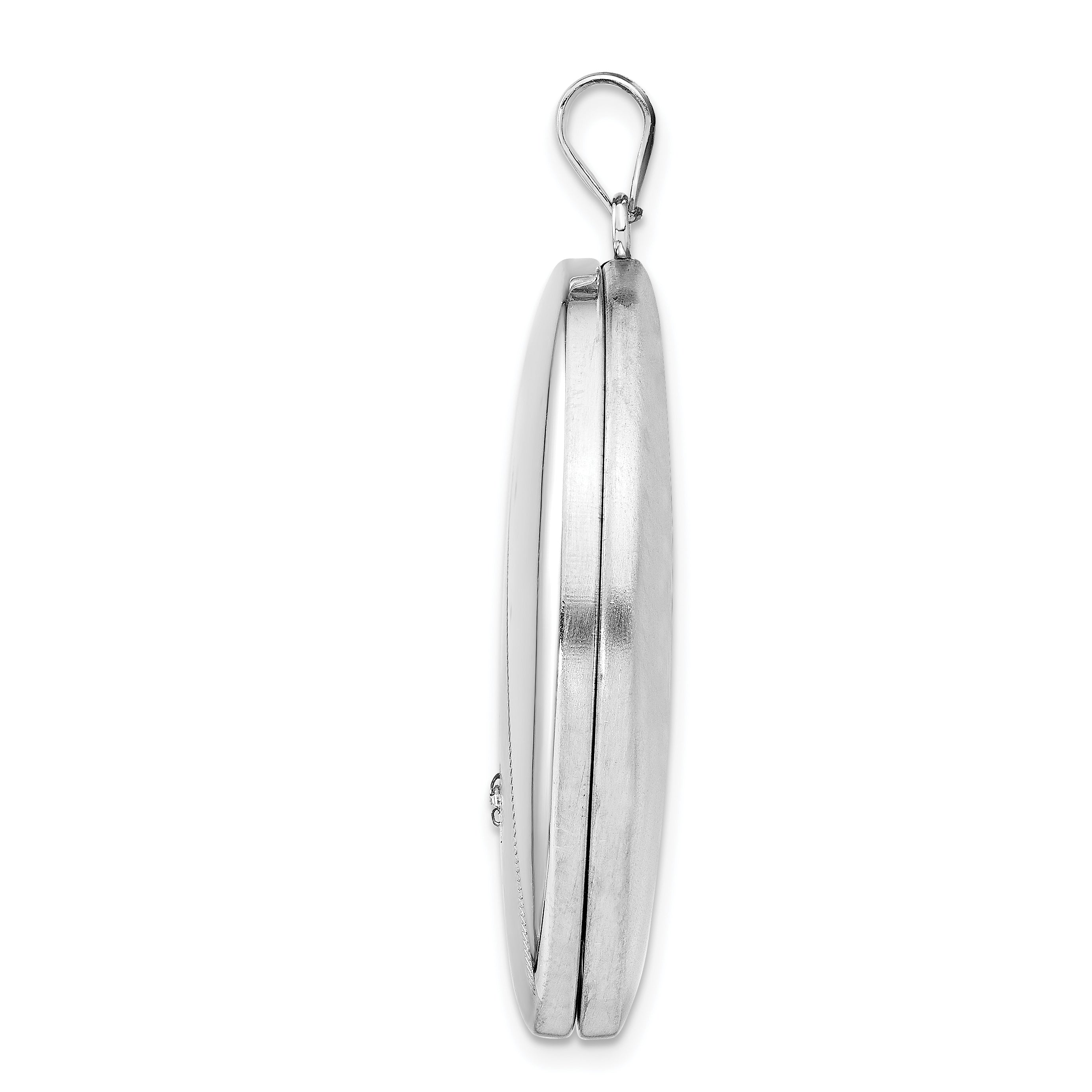 Sterling Silver Rhodium-plated Diamond Star Ash Holder Oval Locket Secondary image