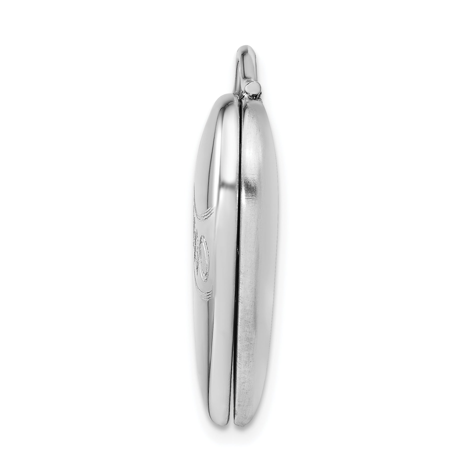 Sterling Silver Rhodium-plated Satin & Polished XXXOOO Heart Locket Secondary image