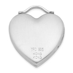 Sterling Silver Rhodium-plated Satin & Polished XXXOOO Heart Locket