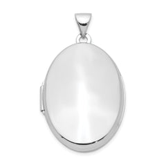 Sterling Silver Rhodium-plated Polished 26mm Oval Locket