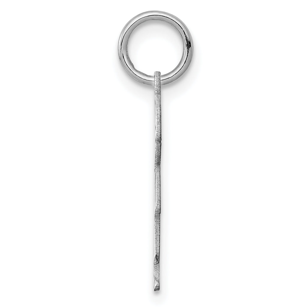 SS Rh-plt D/C Engraveable Boy Polished Front/Satin Back Disc Charm