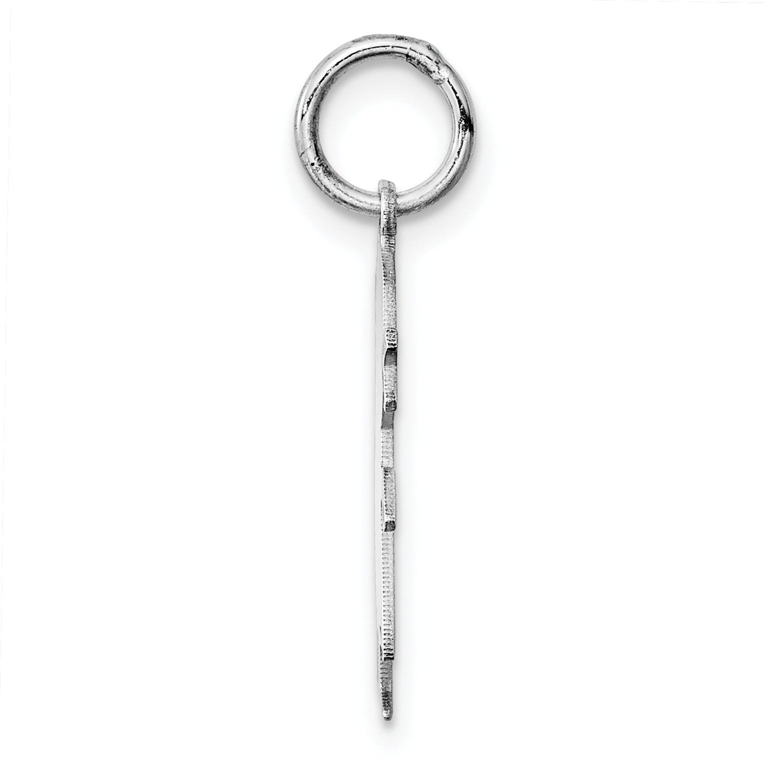 SS Rh-plt D/C Engraveable Girl Polished Front/Satin Back Disc Charm Secondary image
