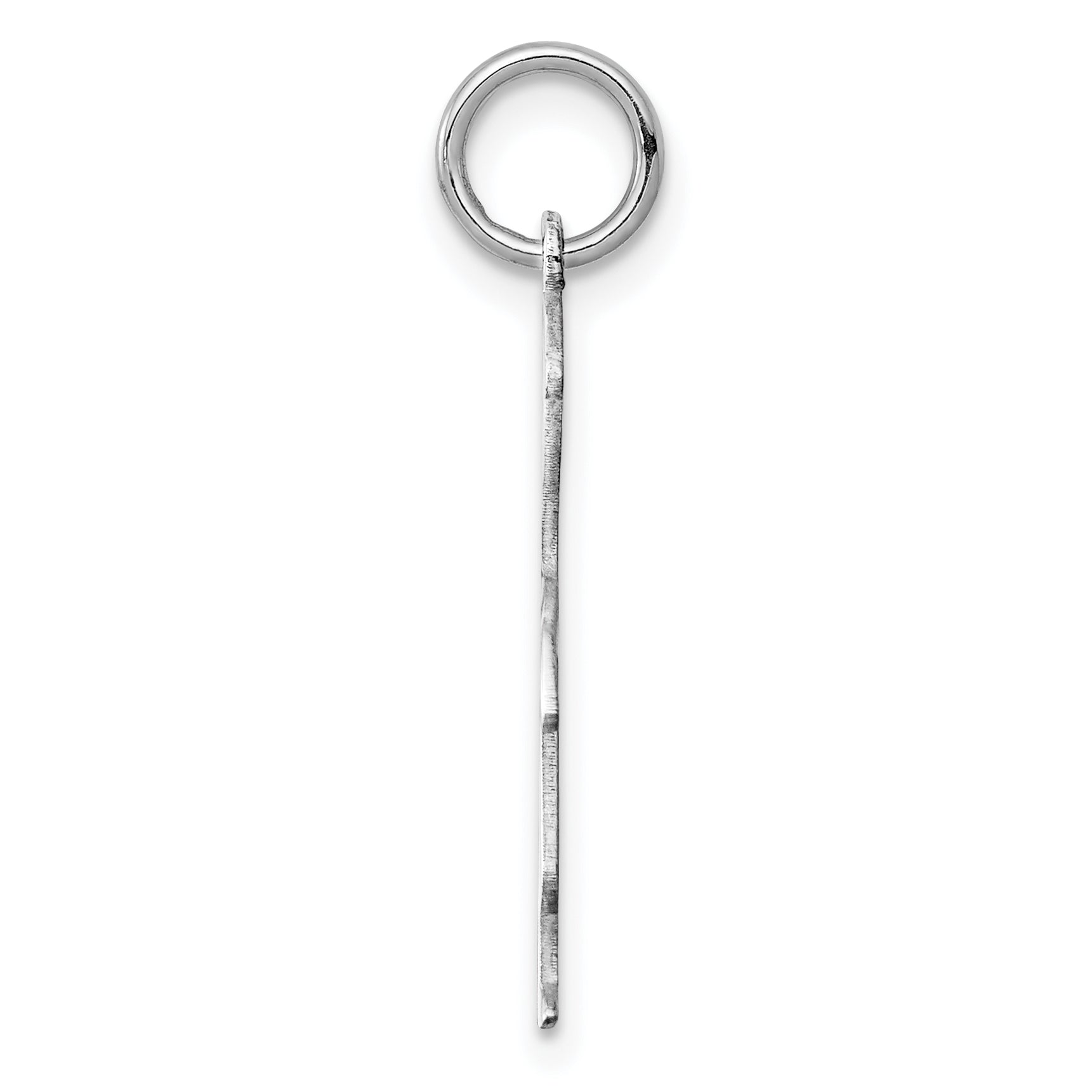 Sterling Silver Rhod-plated Eng. Boy Polished Front/Satin Back Disc Charm Secondary image
