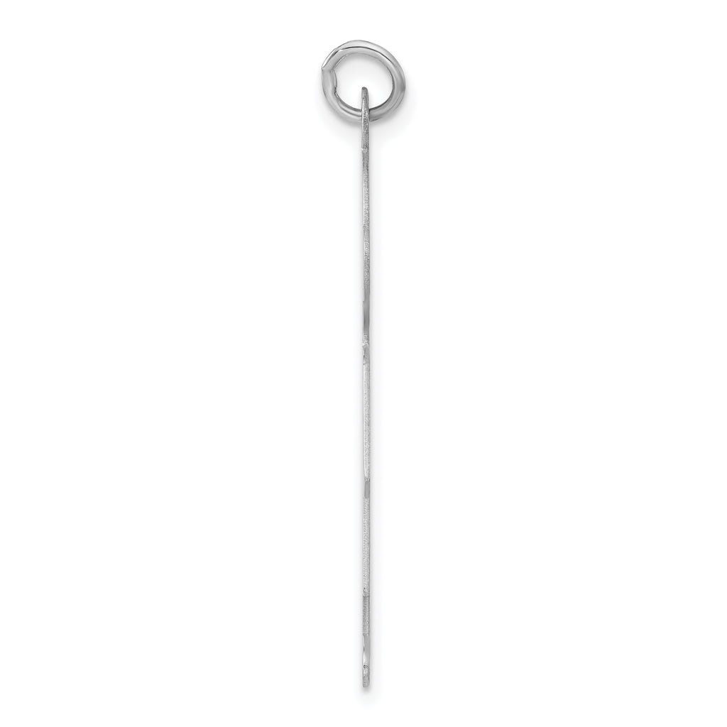 Sterling Silver Rhodium-plated Engraveable Boy Polished Front/Satin Back Disc Charm