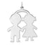SS Rh-plt Engraveable Boy/Girl Polished Front/Satin Back Disc Charm