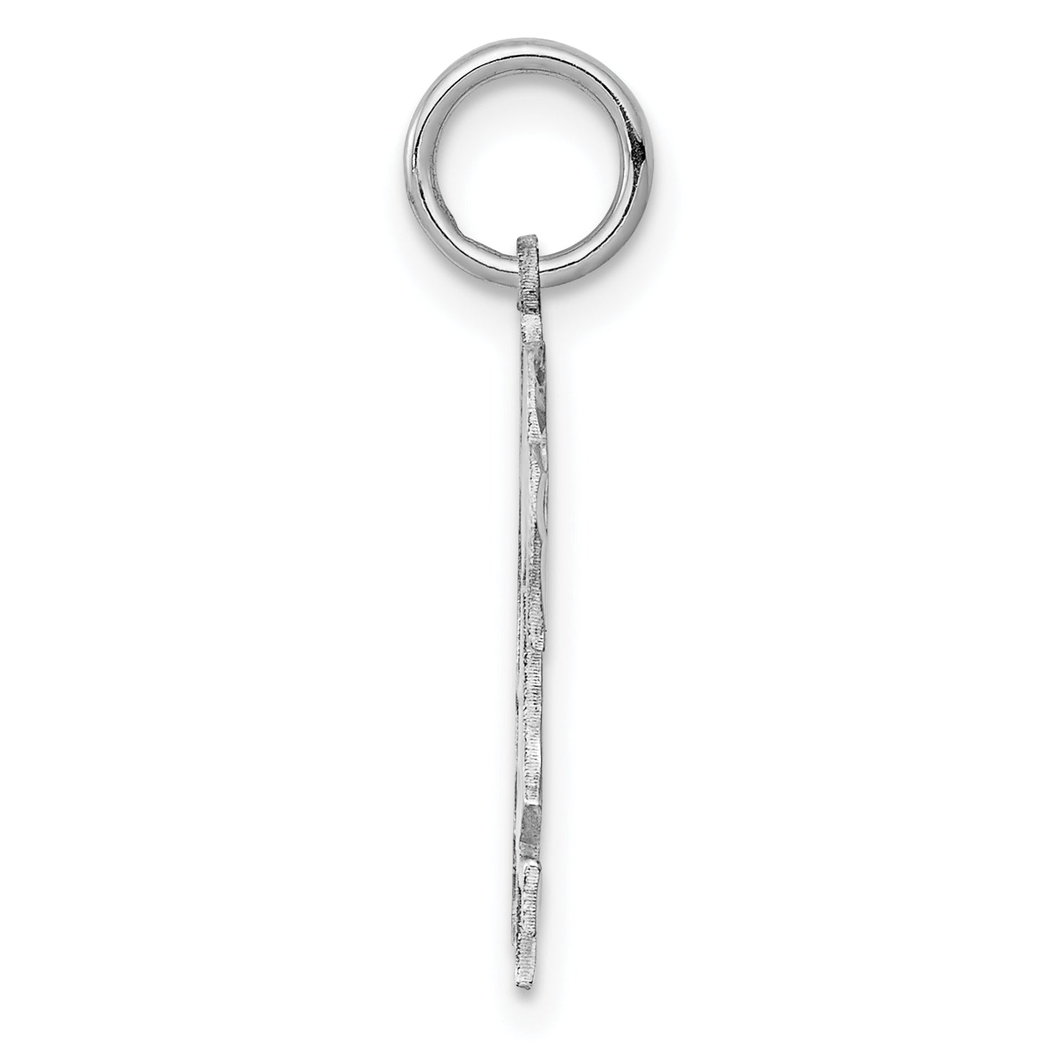 SS Rh-plt Engraveable Boy/Girl Polished Front/Satin Back Disc Charm