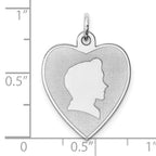 Sterling Silver Rhodium-plated Engraveable Boy Disc Charm