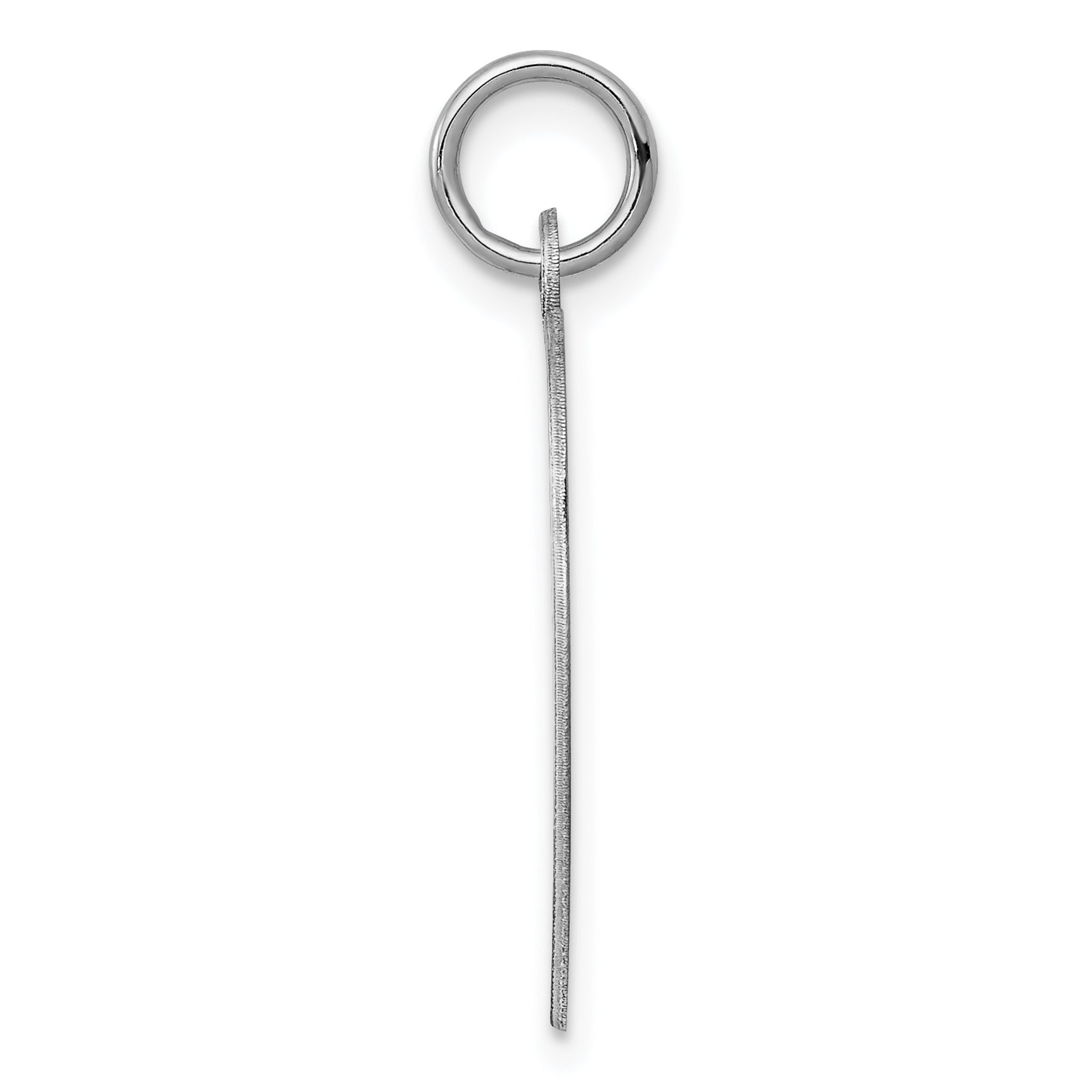 Sterling Silver Rhodium-plated Engraveable Girl Disc Charm Secondary image