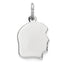 Sterl Silver Rh-plt Engraveable Girl Polished Front/Satin Back Disc Charm