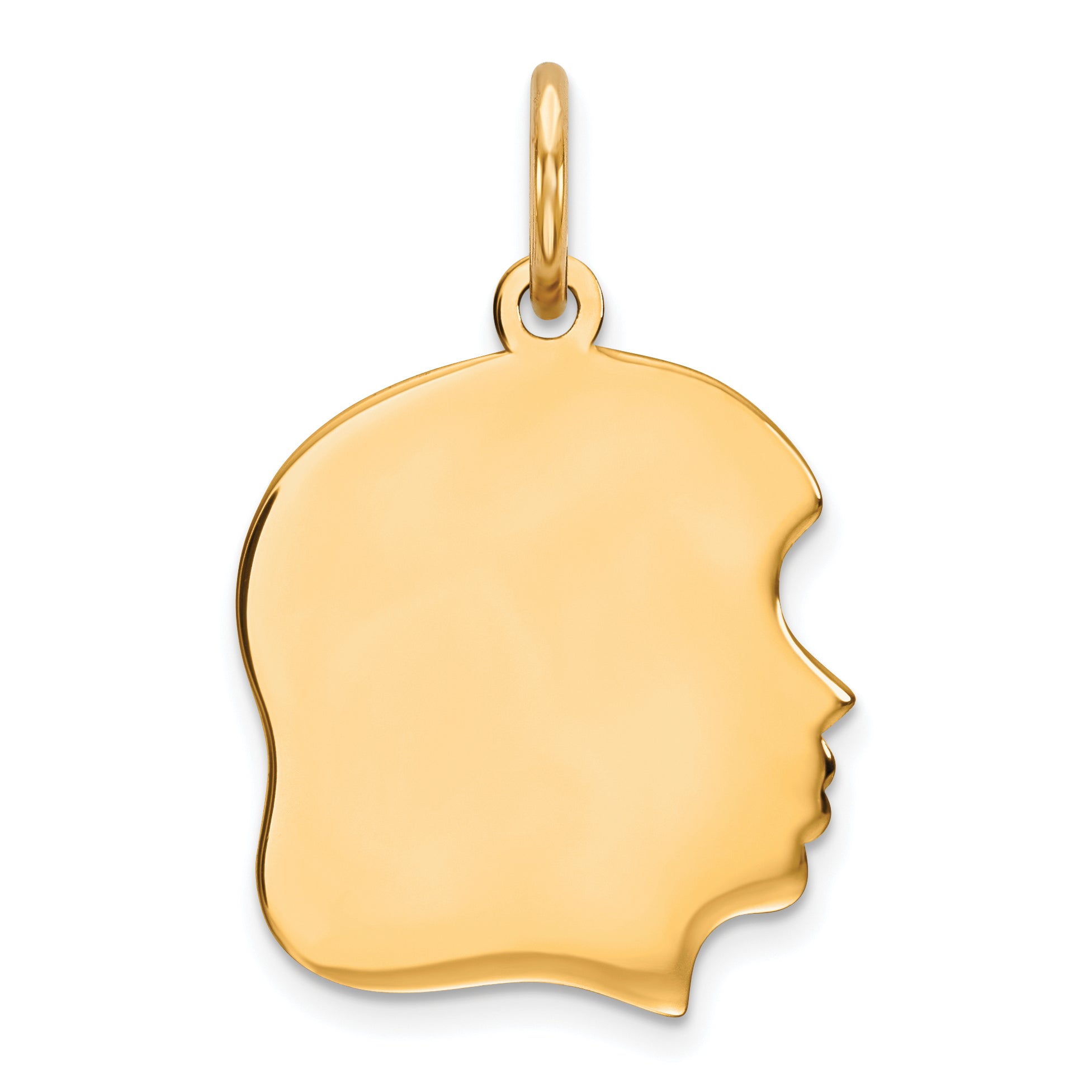 Sterling Silver GP Engraveable Girl Polished Disc Charm Main image