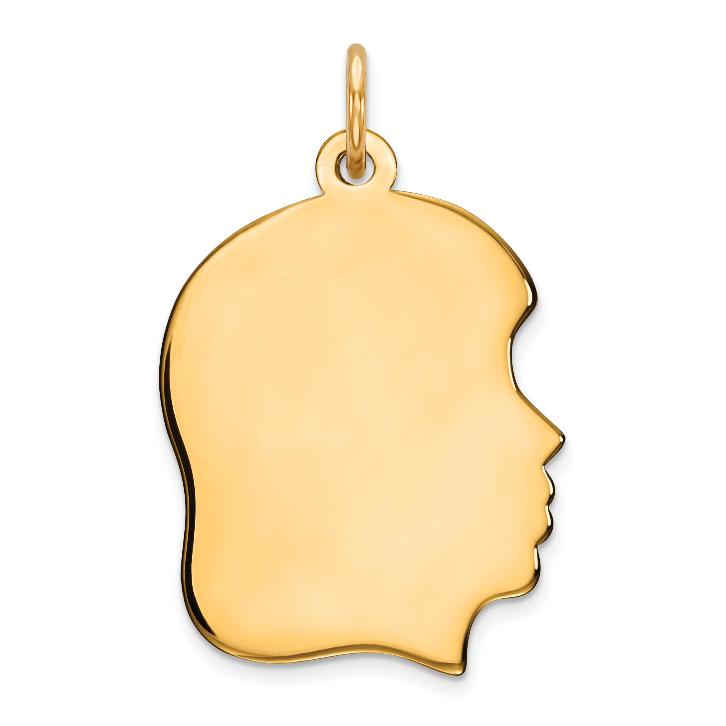 Sterling Silver GP Engraveable Girl Polished Disc Charm Main image
