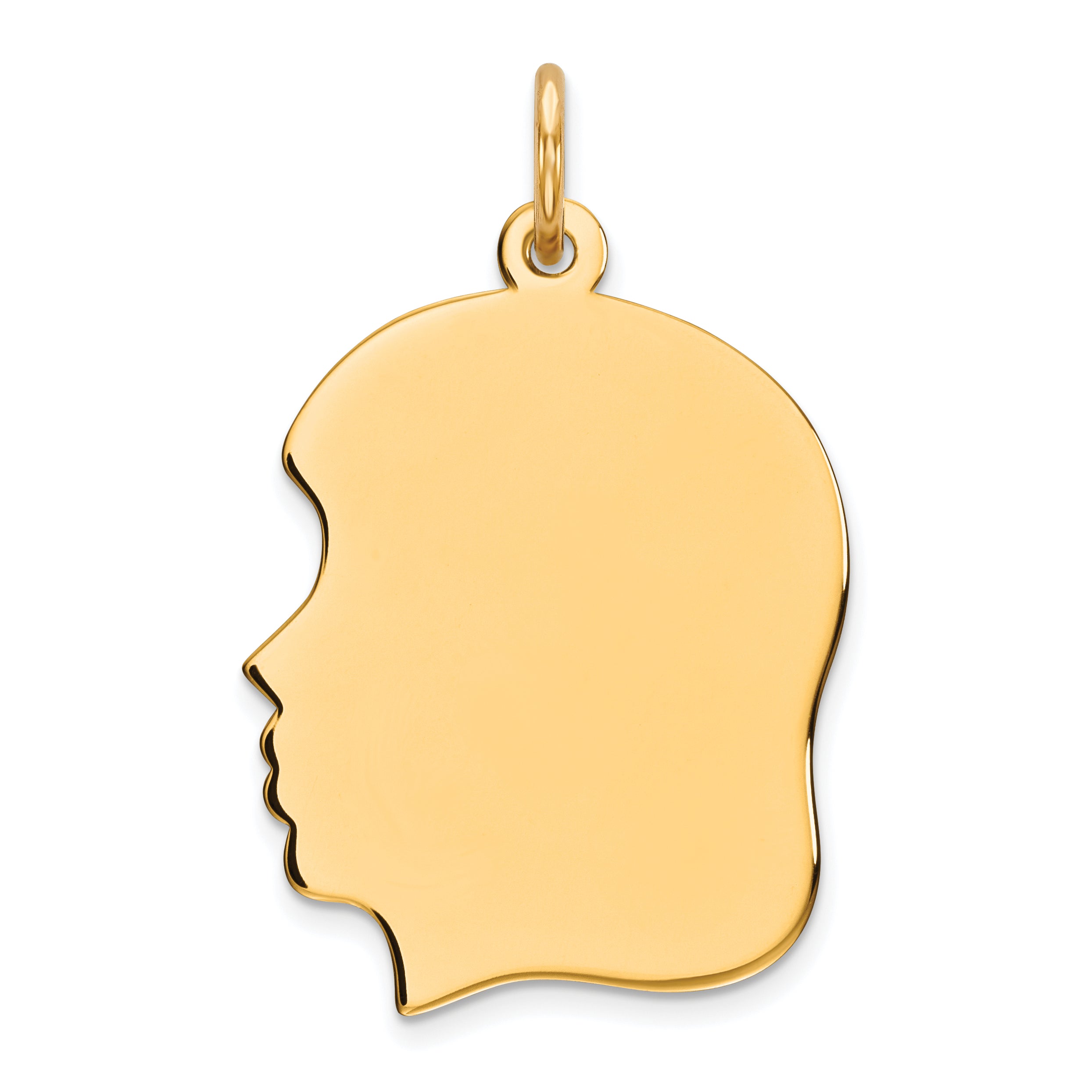 Sterling Silver GP Engraveable Girl Polished Disc Charm Main image