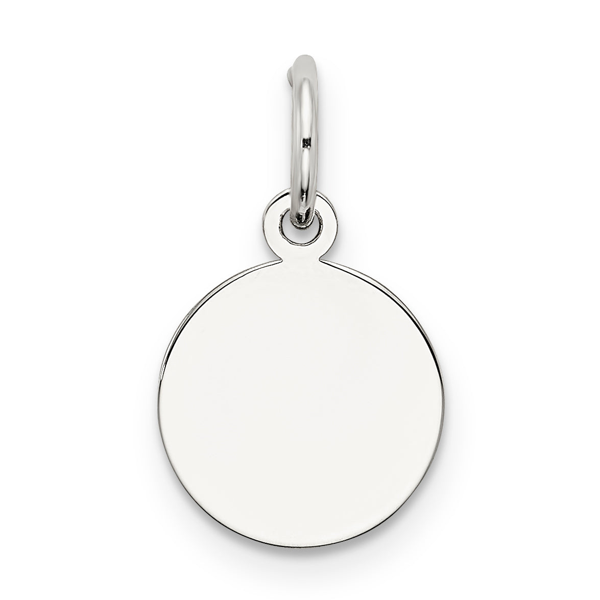 SS Rh-plt Engraveable Round Polished Front/Satin Back Disc Charm Main image