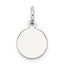 SS Rh-plt Engraveable Round Polished Front/Satin Back Disc Charm