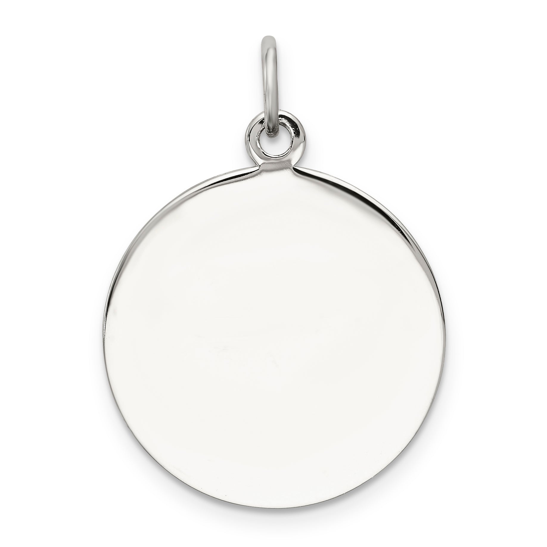 SS Rh-plt Engraveable Round Polished Front/Satin Back Disc Charm Main image