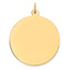Sterling Silver GP Engraveable Round Polished Disc Charm
