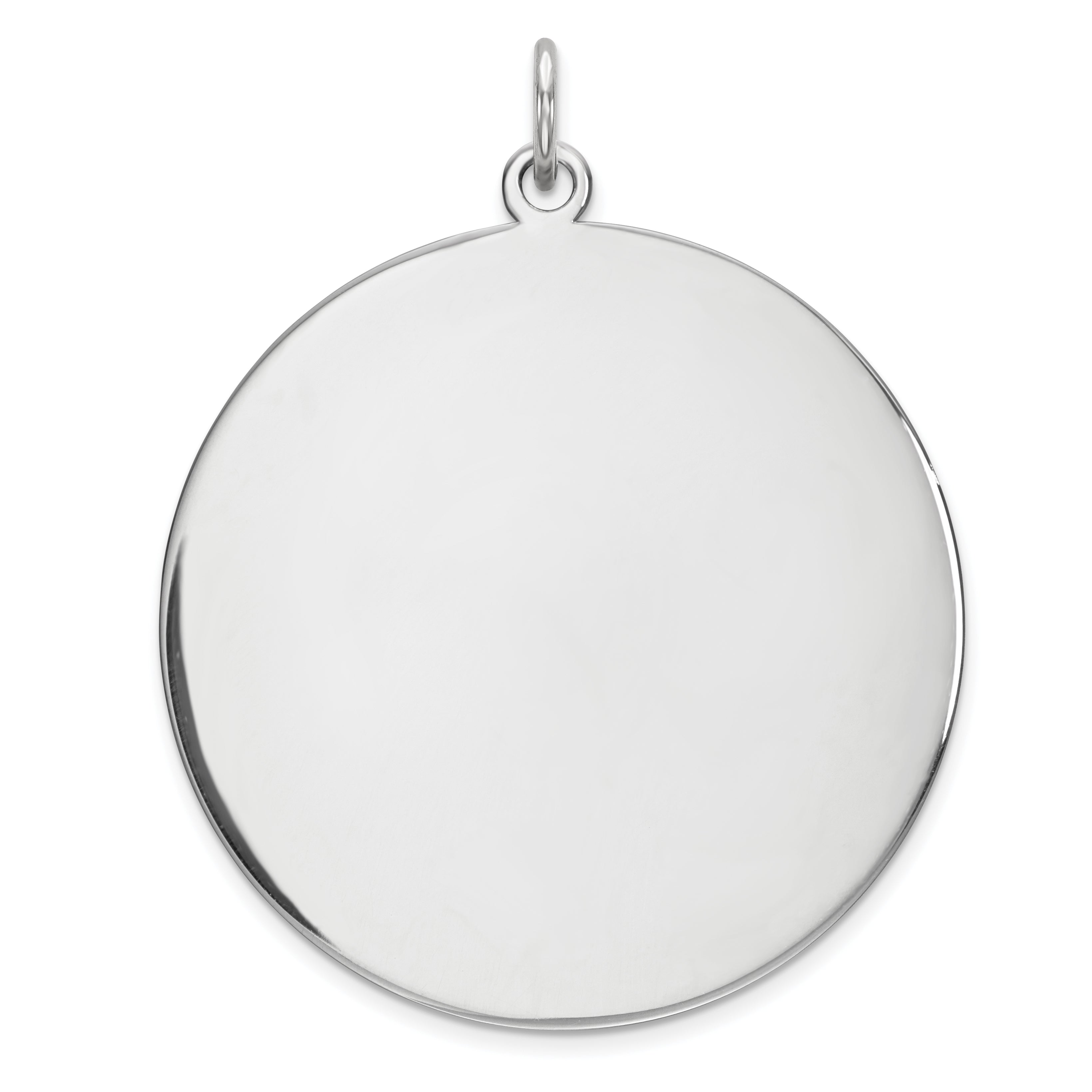 Sterling Silver Rhod-plated Eng. Rnd Polish Front/Satin Back Disc Charm Main image
