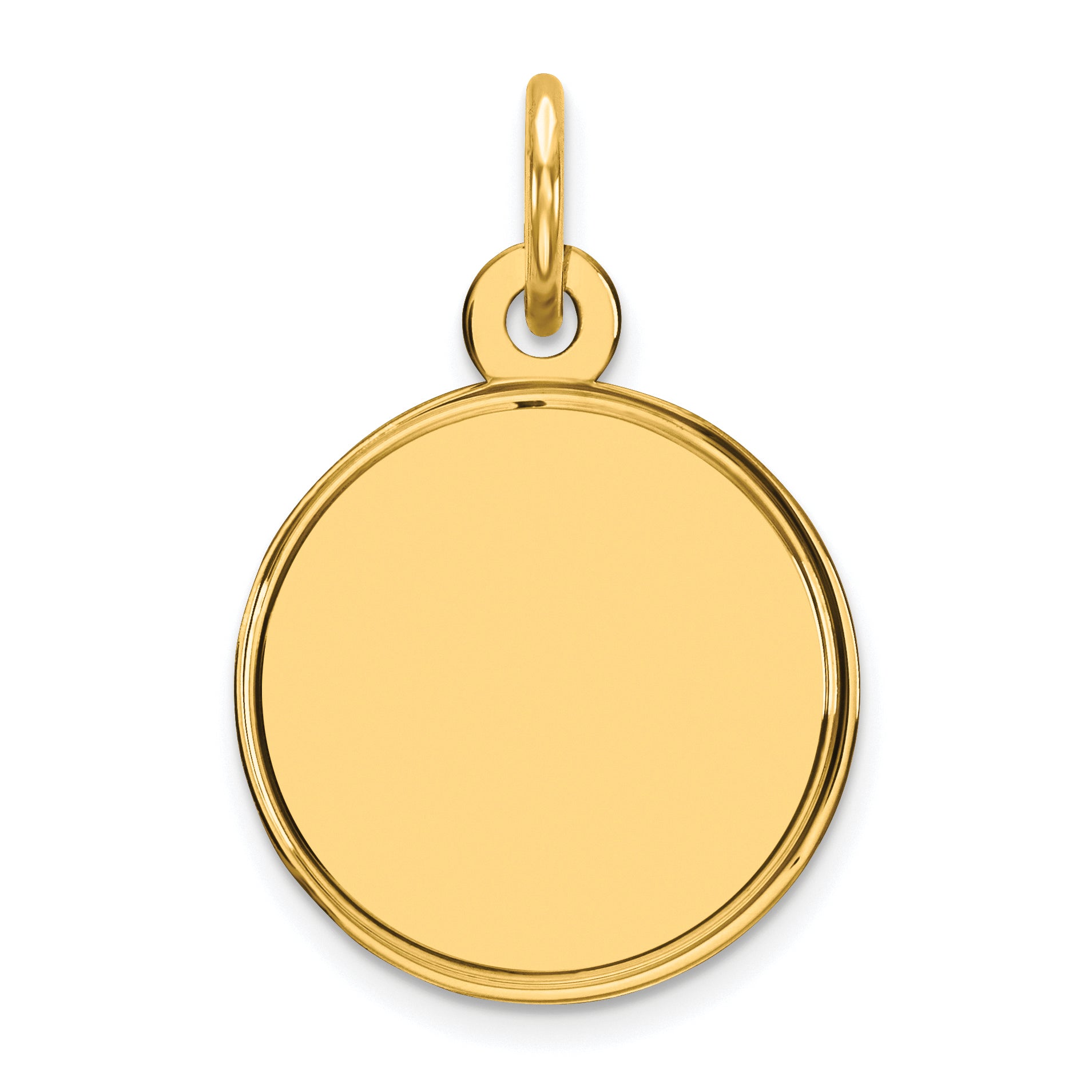 Sterling Silver GP Engraveable Round Polished  Disc Charm Main image