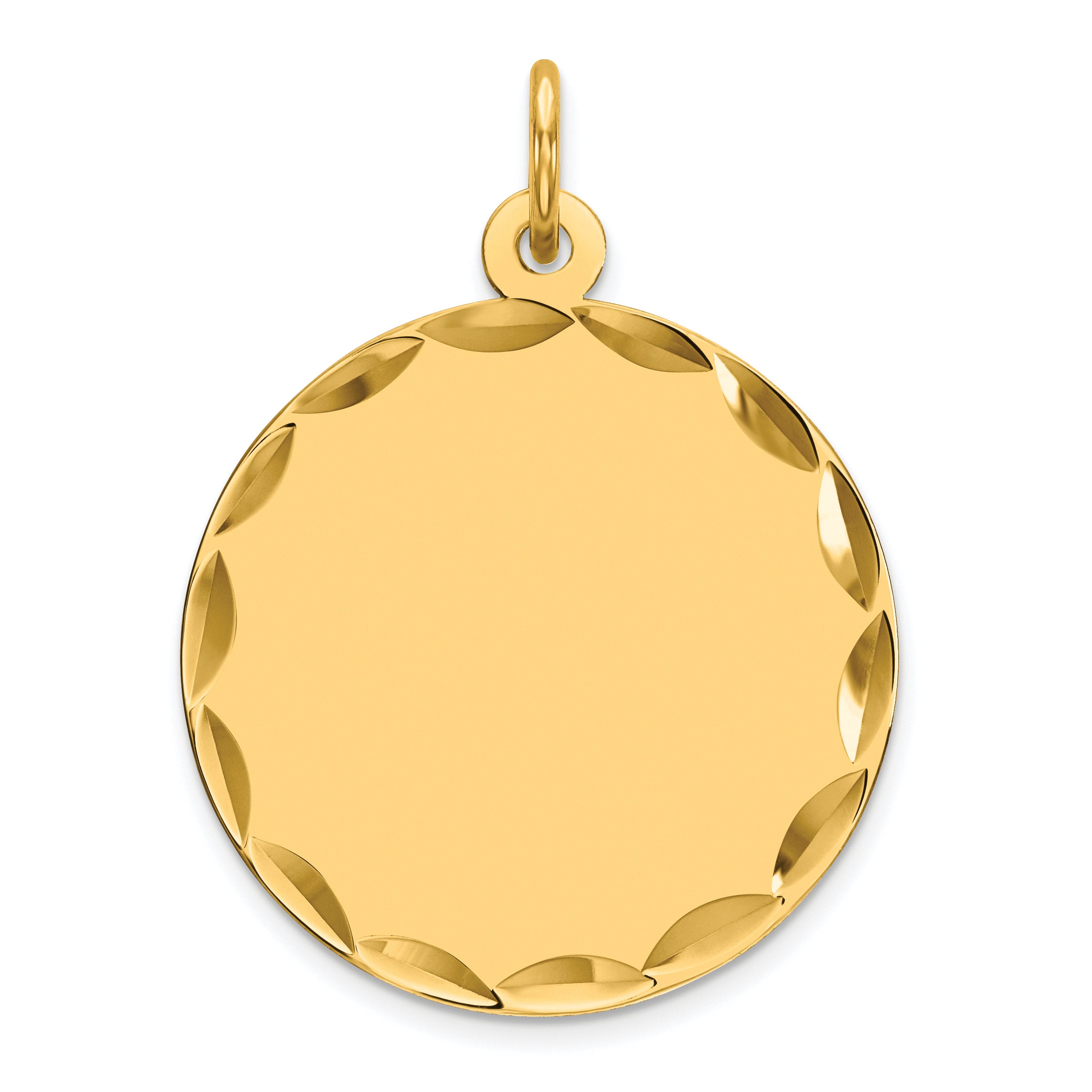 Sterling Silver GP Engraveable Round Polished Disc Charm Main image