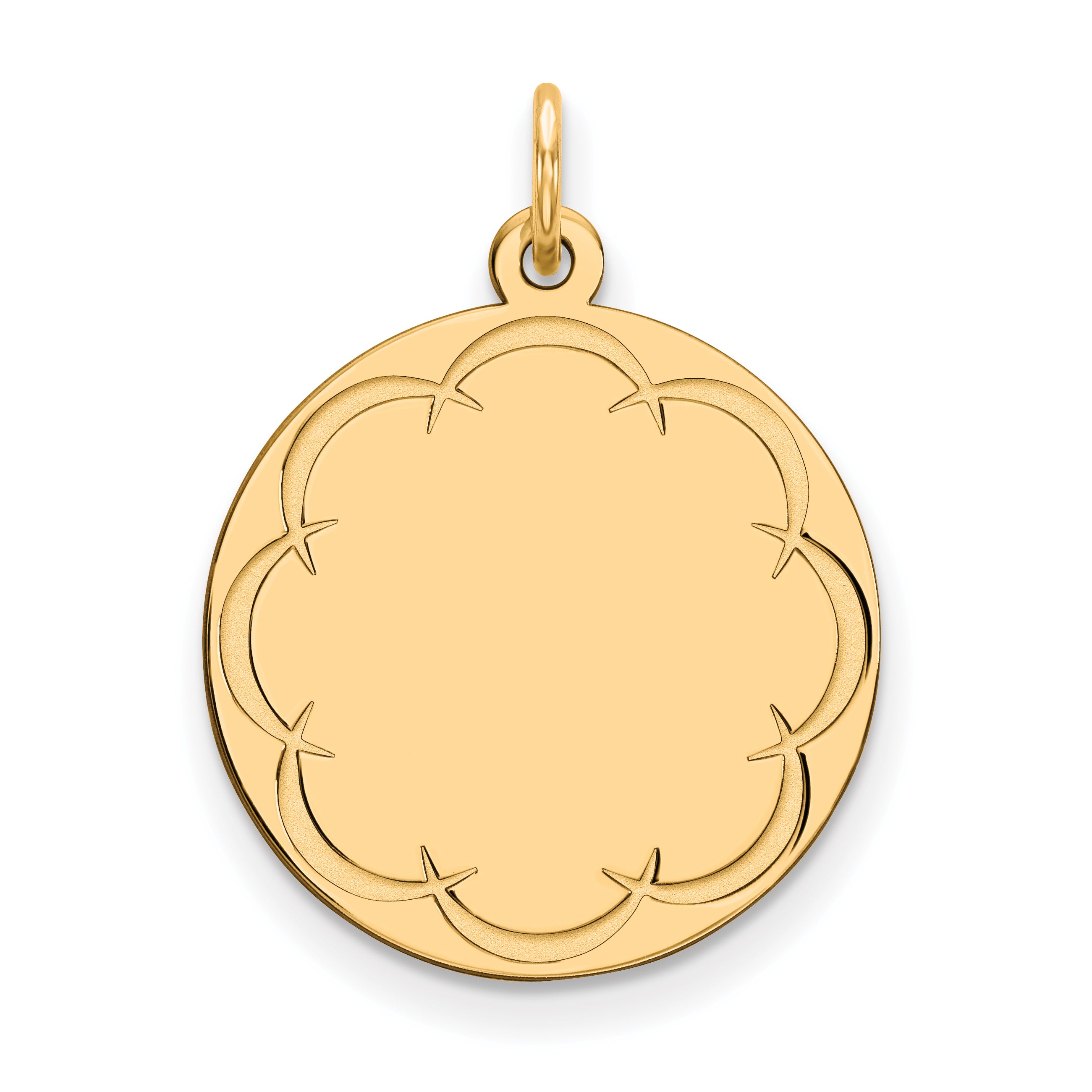 Sterling Silver GP Engraveable Round Polished Disc Charm Main image