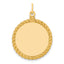 SS Gold Plate Engraveable Round with Rope Polished Front/Satin Back Disc