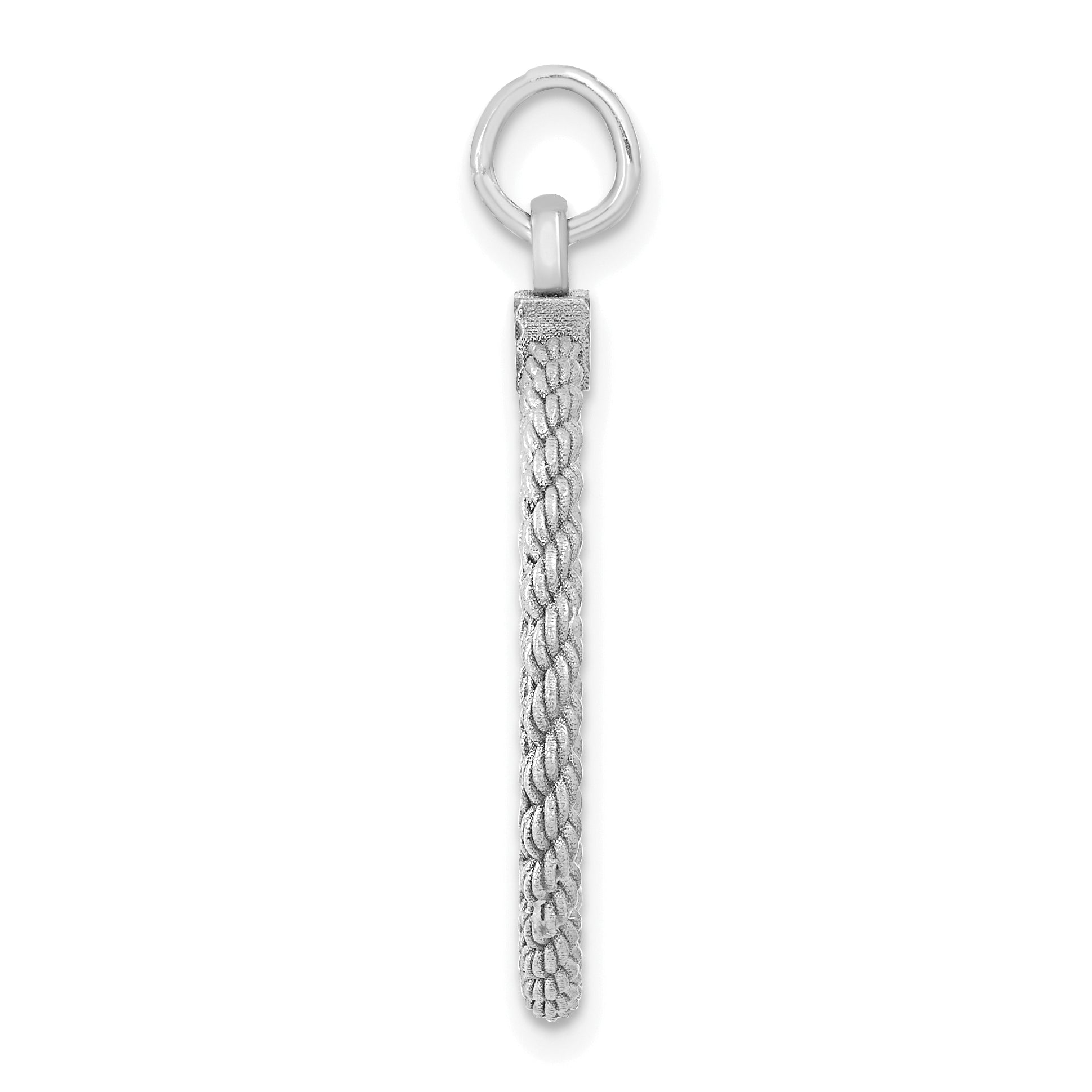 SS Rh-plt Engraveable Round with Rope Polished Front/Satin Back Disc Secondary image