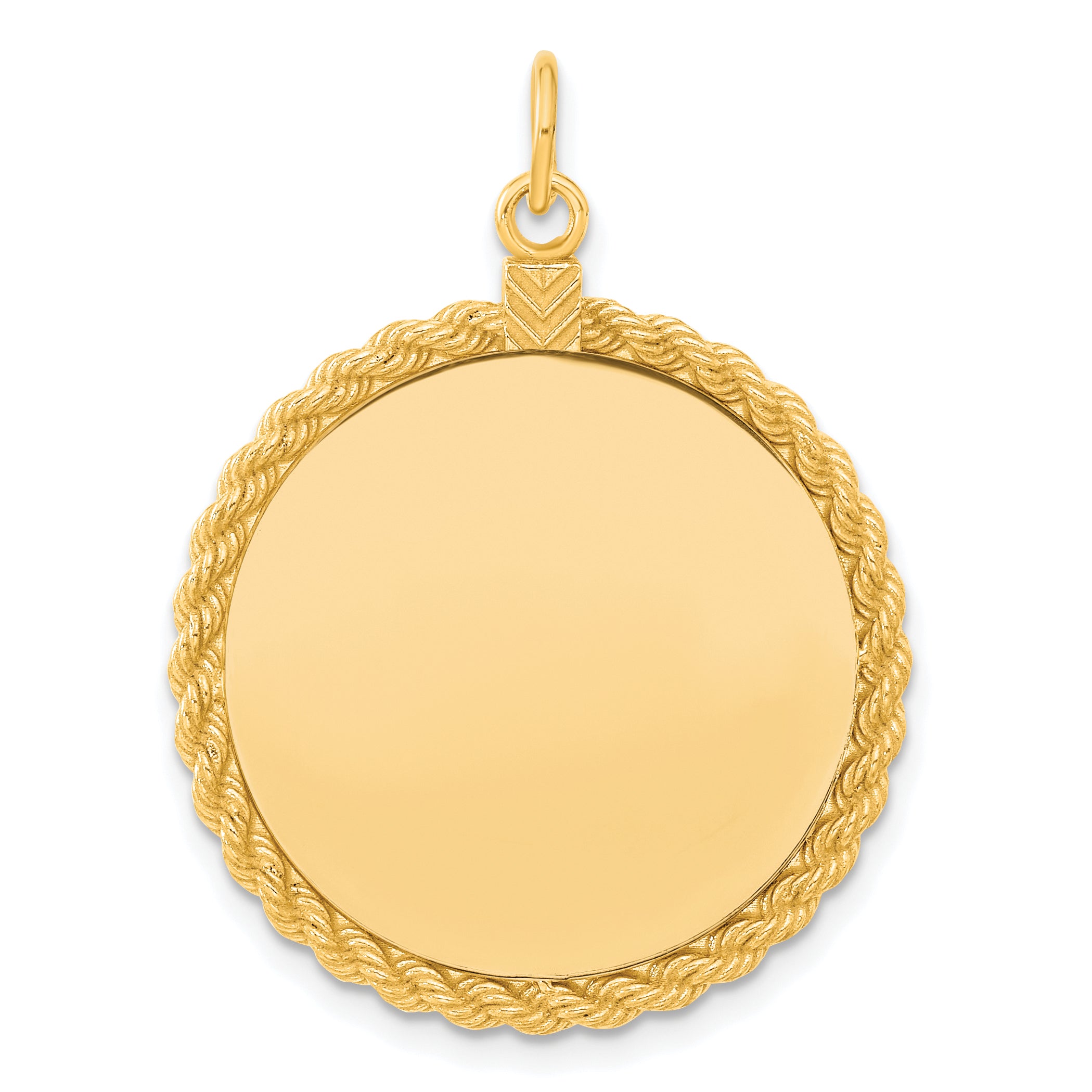 Sterling Silver GP Engraveable Round with Rope Polished Disc Main image