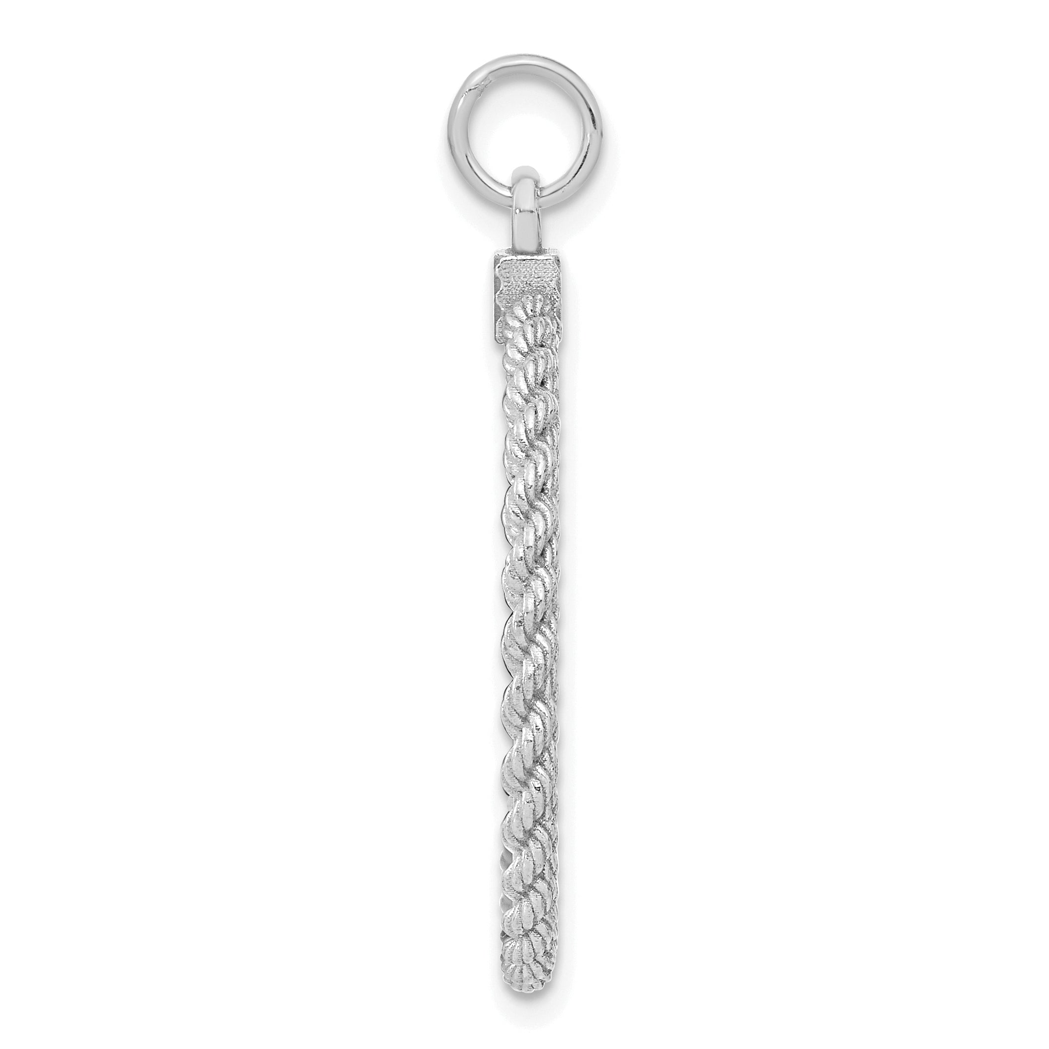 SS Rh-plt Engraveable Round with Rope Polished Front/Satin Back Disc Secondary image