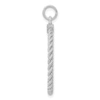 SS Rh-plt Engraveable Round with Rope Polished Front/Satin Back Disc