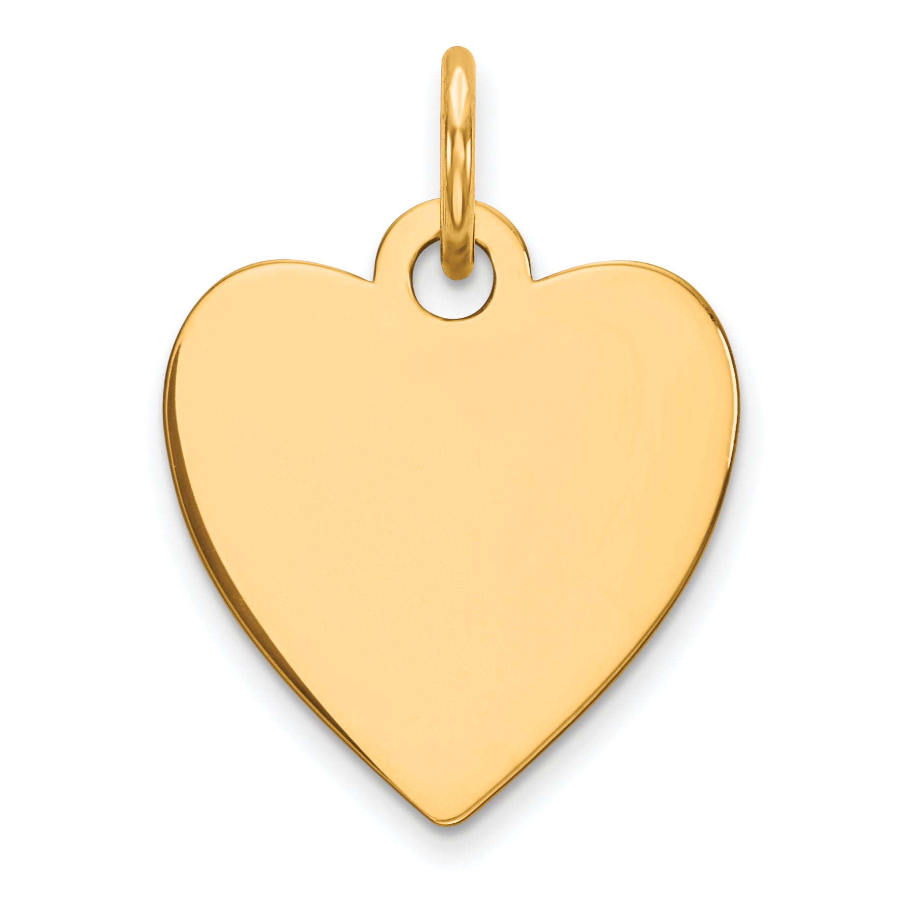 Sterling Silver GP Engraveable Heart Polished Disc Charm Main image