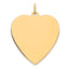 Sterling Silver GP Engraveable Heart Polished  Disc Charm