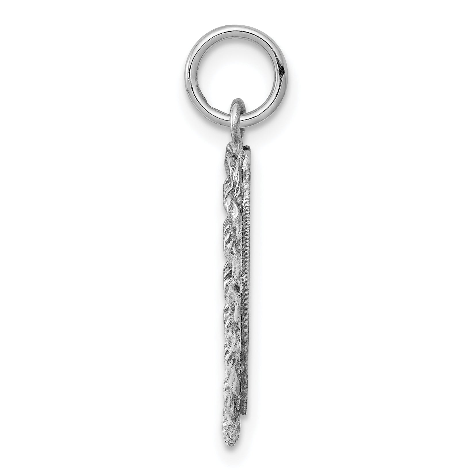 SS Rh-plt Engraveable Heart Polished Front/Satin Back Disc Charm Secondary image