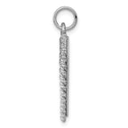 SS Rh-plt Engraveable Heart Polished Front/Satin Back Disc Charm