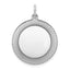 SS Rh-plt Engraveable Round Polished Front/Satin Back Disc Charm