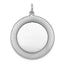SS Rh-plt Engraveable Round Polished Front/Satin Back Disc Charm
