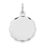 Sterling Silver Rh-plt Engraveable Polished Front/Satin Back Disc Charm
