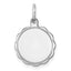 Sterling Silver Rh-plt Engraveable Polished Front/Satin Back Disc Charm