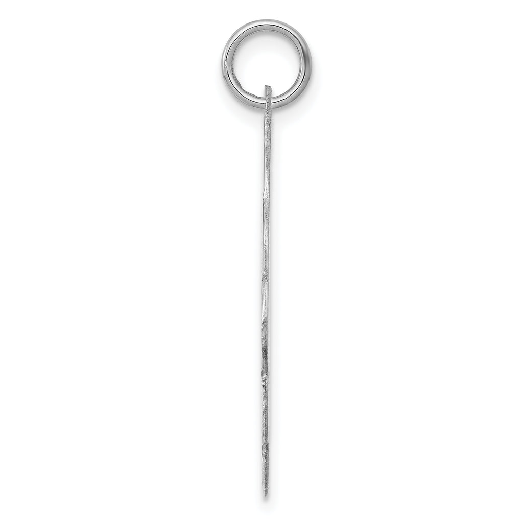 Sterling Silver Rh-plt Engraveable Polished Front/Satin Back Disc Charm