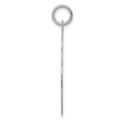 Sterling Silver Rh-plt Engraveable Polished Front/Satin Back Disc Charm