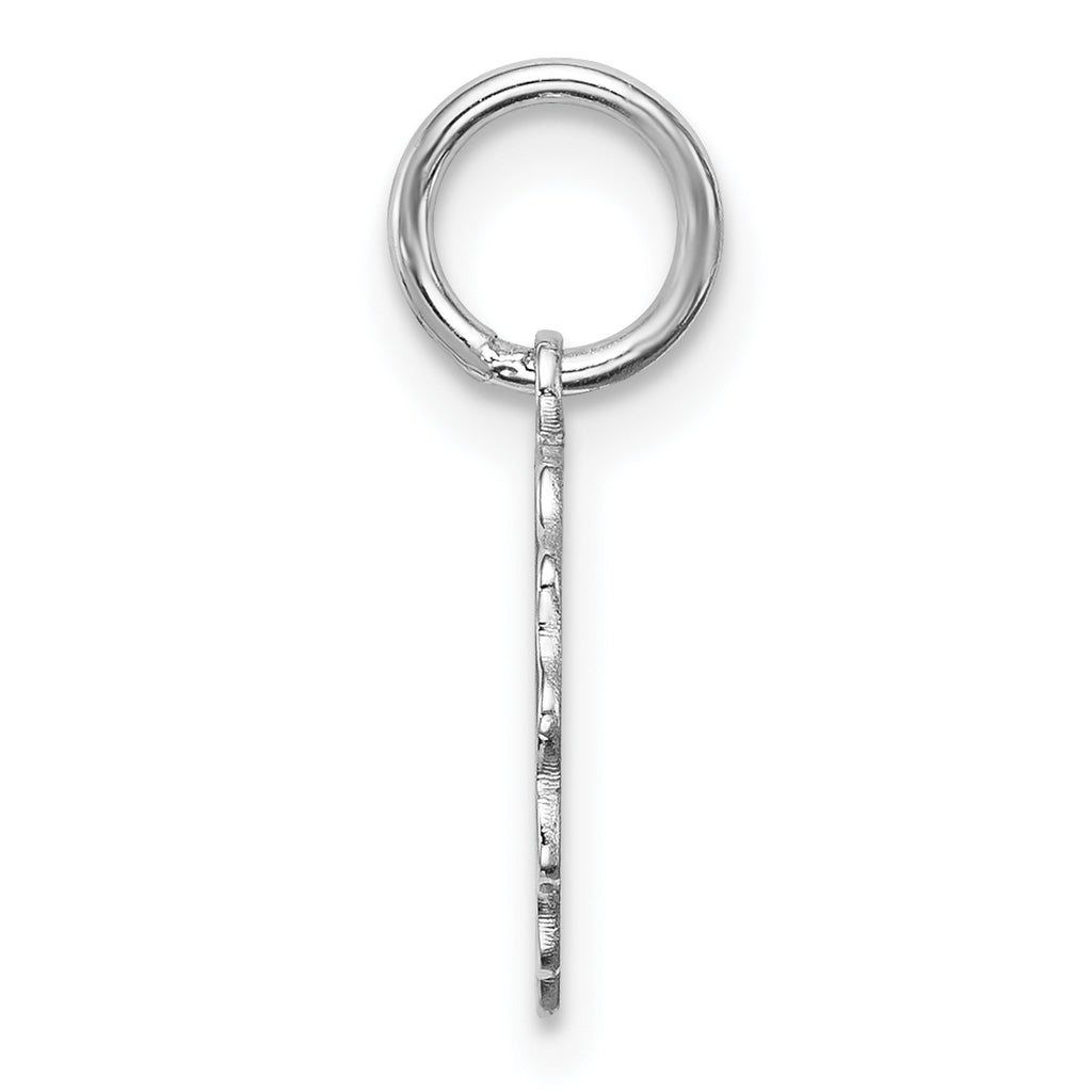 Sterling Silver Rh-plt Engraveable Polished Front/Satin Back Disc Charm