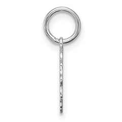 Sterling Silver Rh-plt Engraveable Polished Front/Satin Back Disc Charm