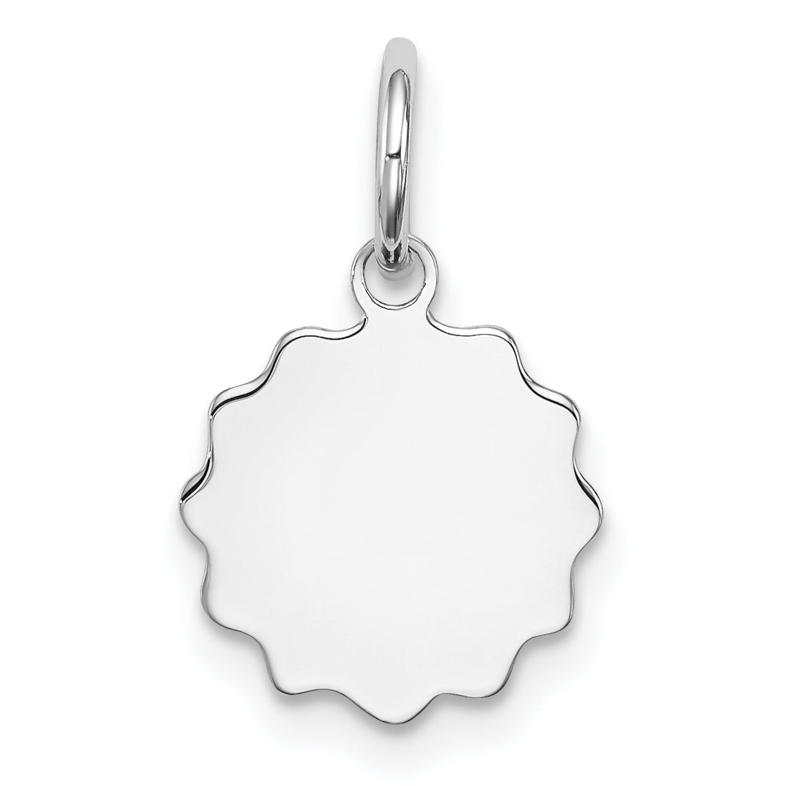 Sterling Silver Rh-plt Engraveable Polished Front/Satin Back Disc Charm Main image