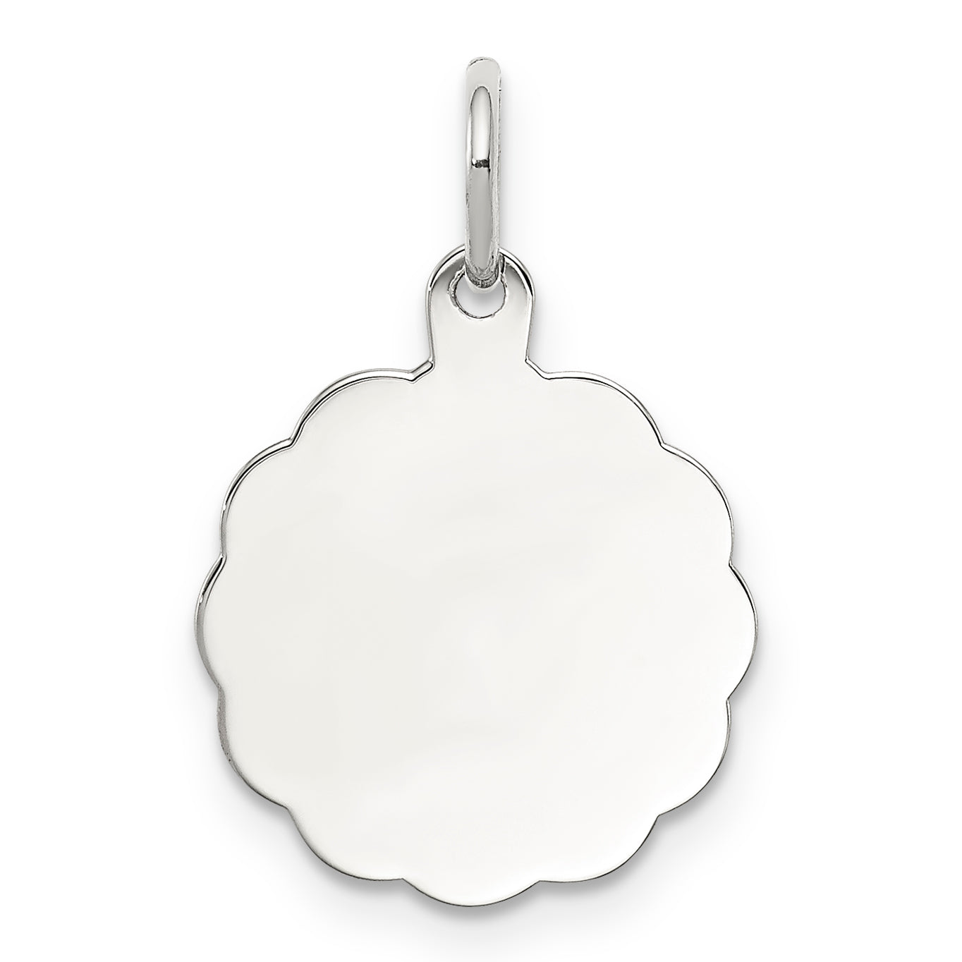 Sterling Silver Rh-plt Engraveable Polished Front/Satin Back Disc Charm Main image