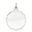 Sterling Silver Rh-plt Engraveable Polished Front/Satin Back Disc Charm