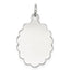 Sterling Silver Rh-plt Engraveable Polished Front/Satin Back Disc Charm