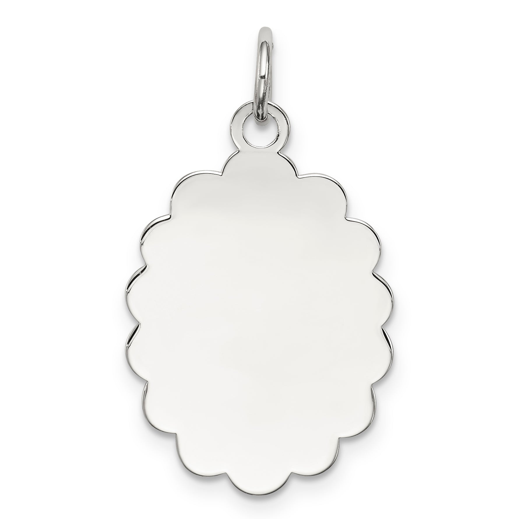 Sterling Silver Rh-plt Engraveable Polished Front/Satin Back Disc Charm Main image