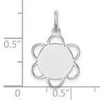 Sterling Silver Rhodium-plated Engraveable Disc Charm