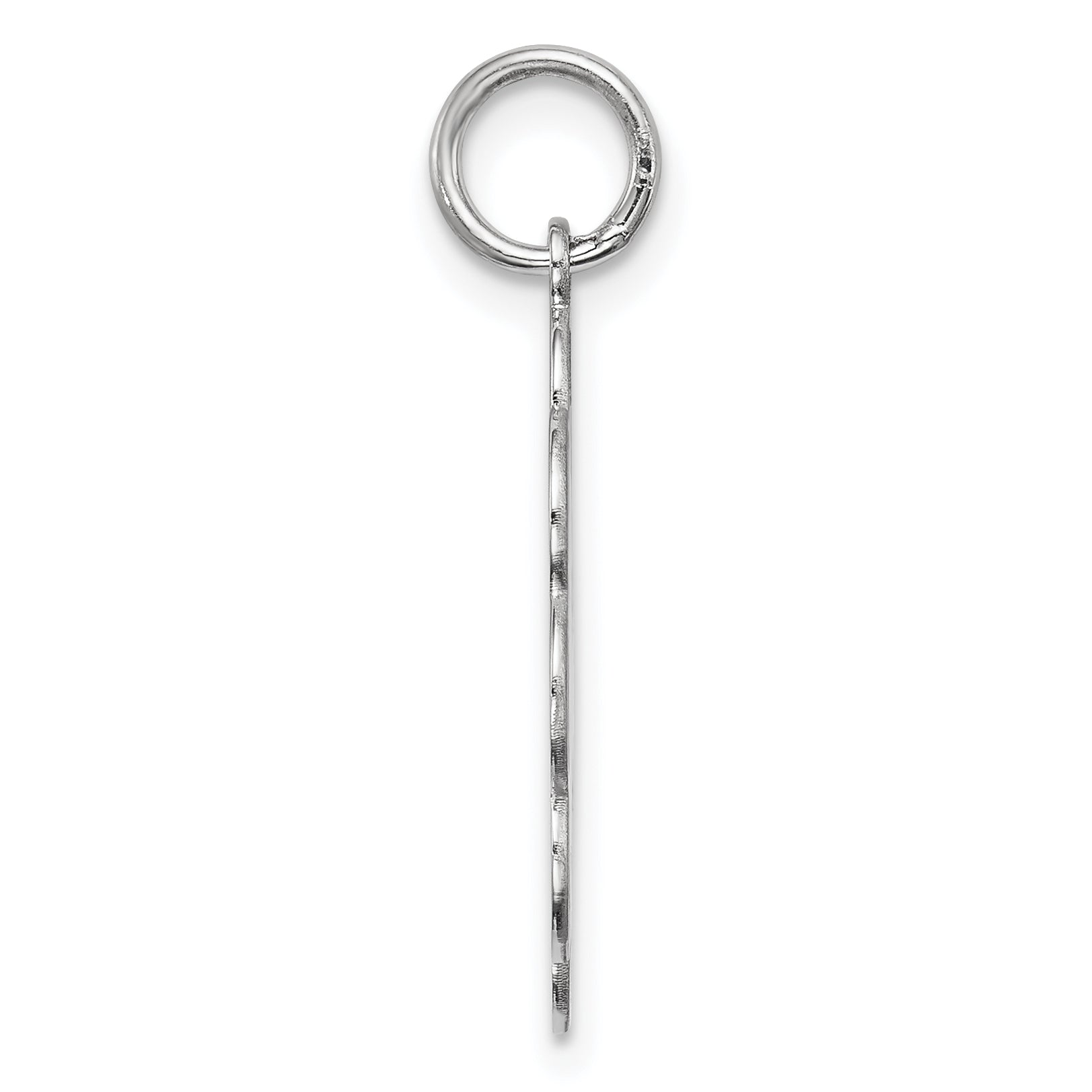 Sterling Silver Rh-plt Engraveable Polished Front/Satin Back Disc Charm