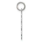 Sterling Silver Rh-plt Engraveable Polished Front/Satin Back Disc Charm
